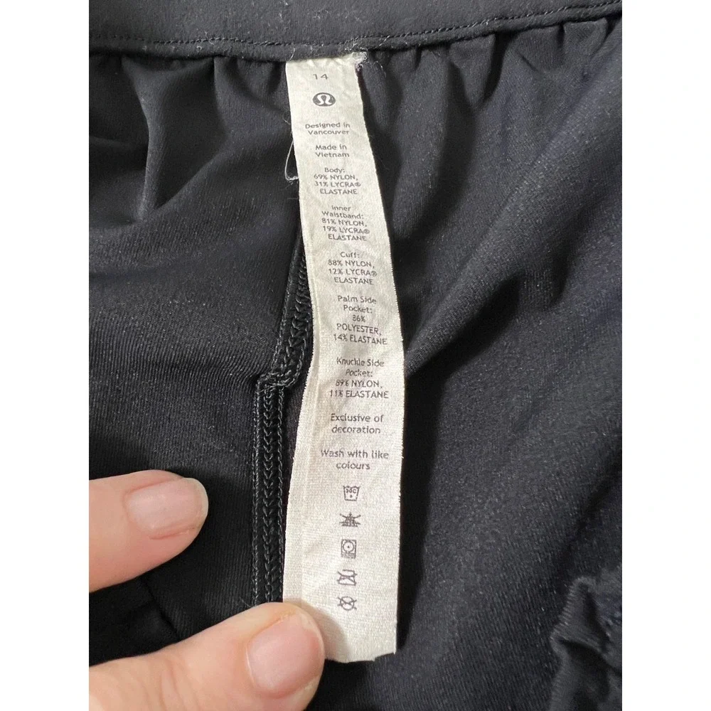 Lululemon Women's Keep Moving Black‎ Joggers Tie Drawstring Size 14 Workout Gym - Picture 4 of 12